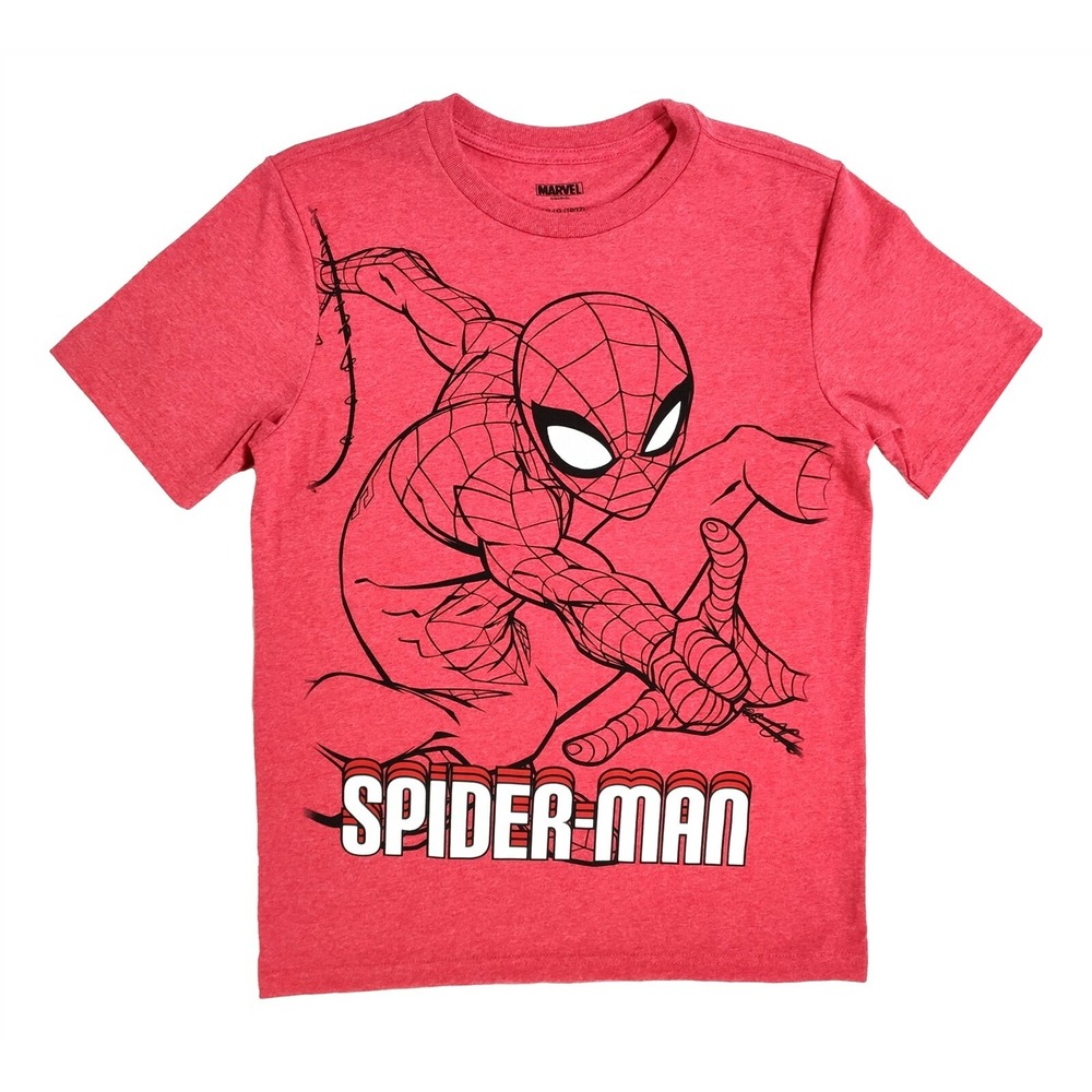 Marvel Spider-Man Shirt Kids XL 14-16 Red Graphic Tee Superhero Boys